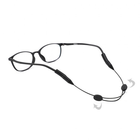 Techsuit - (2 pack) Glasses Strap (GST3) - for Men, Woman, from Silicone and Wire - Black