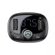 Baseus - FM Modulator and Car Charger (CCMT000301) - 2x USB, TF Card, MP3, Bluetooth 4.2, Digital Display, 17W - Black