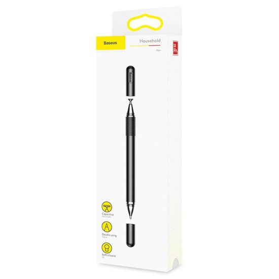 Baseus - Stylus Pen Golden Cudgel (ACPCL-01) - Capacitive, with Precision Disc and Gel Pen, for iOS, Android - Black