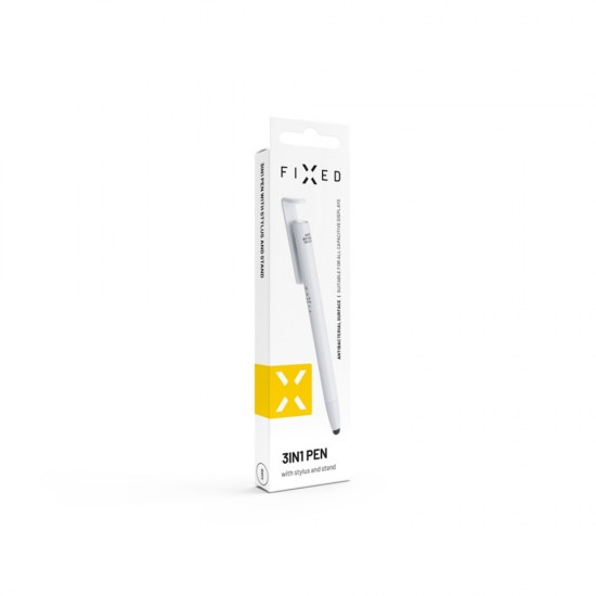 Fixed - Stylus Pen (FIXPEN-WH) - for Phones and Tablets, 3 in 1, Compact Size - White