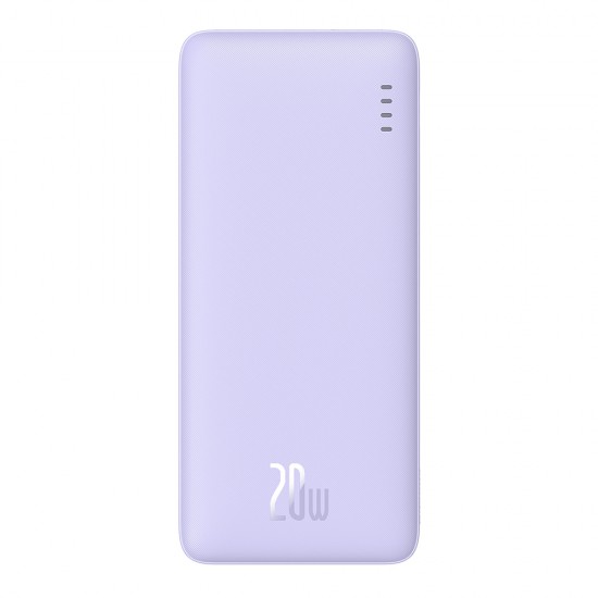 Baseus - Power Bank Airpow (P10022801513-00) - USB, Type-C, Micro-USB, 20W, 10000mAh, with Cable Type-C - Nebula Purple