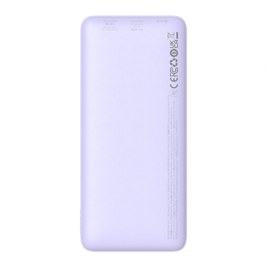 Baseus - Power Bank Airpow (P10022801513-00) - USB, Type-C, Micro-USB, 20W, 10000mAh, with Cable Type-C - Nebula Purple