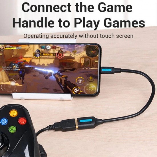 Vention - OTG Adapter (CCUBB) - Micro-USB to USB 2.0, 480Mbps, Gaming, Firm Connection, Easy Sharing, 0.15m - Black