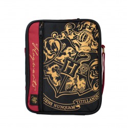 Harry Potter Lunch Bag - Deluxe 2 Pocket - Black - Crest