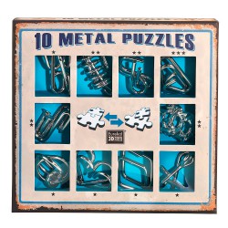10 Metal Puzzles- Blue Set