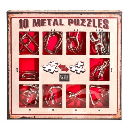 10 Metal Puzzles- Red Set