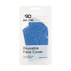 Blue Disrupted Cubes Face Cover