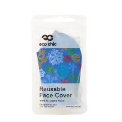 Blue Sketchy Snowflakes Face Cover