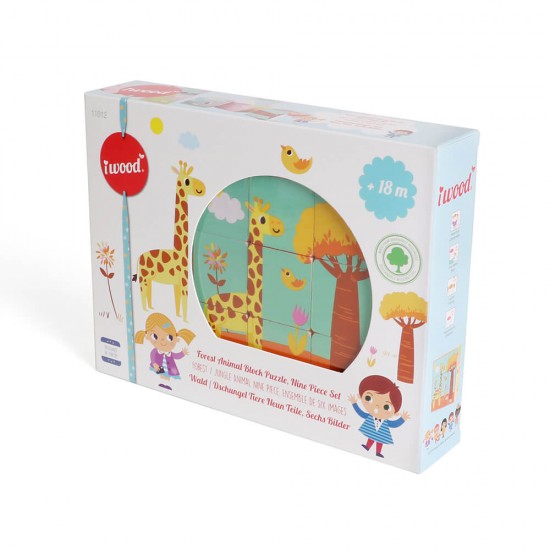 Forest Animal Wooden Puzzle, Nine Piece Set