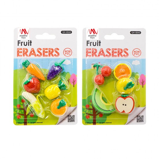 Fancy Eraser Set: Fruits