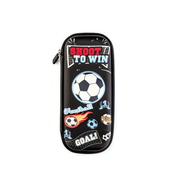 Shoot To Win 3D Embossed Hard Shell Pencil Case