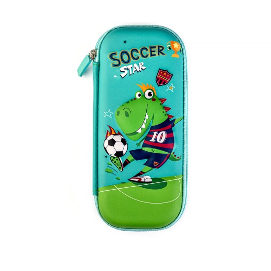 Soccer Star 3D Embossed Hard Shell Pencil Case