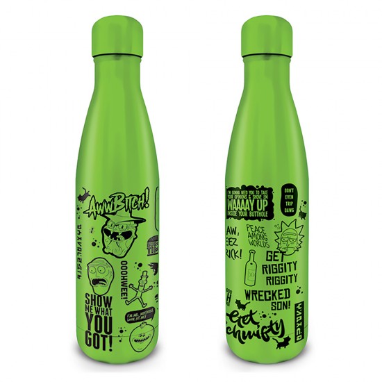 Rick and Morty (Quotes) Metal Double Walled Drink Bottle