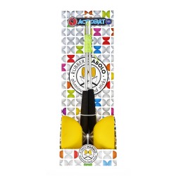 Boxed Acrobat Set 105 Rubber Diabolo Yellow + alum. hand sticks
