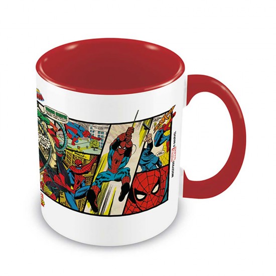 Marvel Comics (Spider-Man Panels) Red Coloured Inner Mug