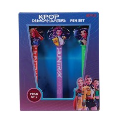 K-Pop Demon Hunters Pen - 3 Pen Set - Acrylic Clip Charms
