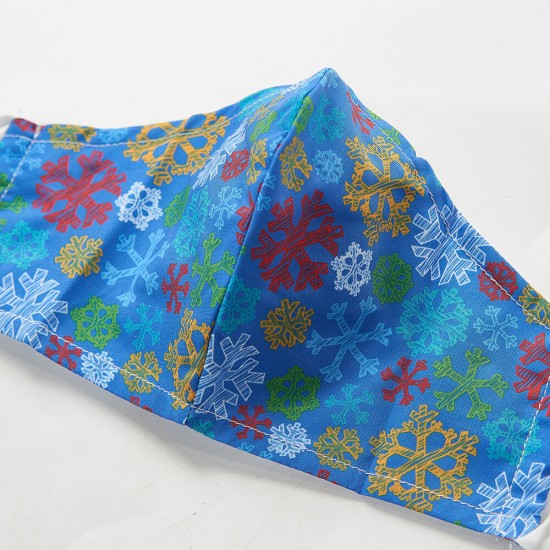 Blue Sketchy Snowflakes Face Cover