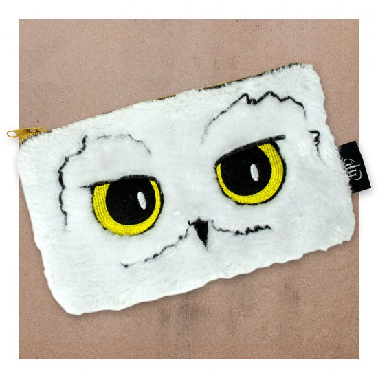 Harry Potter Hedwig plush flat pencil case - Fur Backed