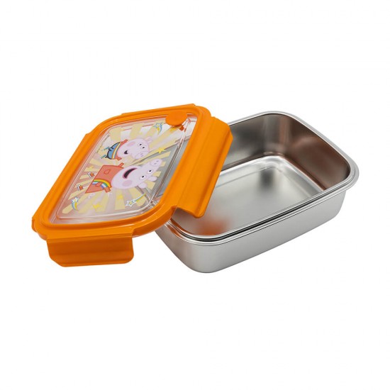 Peppa Pig Stainless Steel Large Rectangular Sandwich Box 1020 ml Kindness Counts