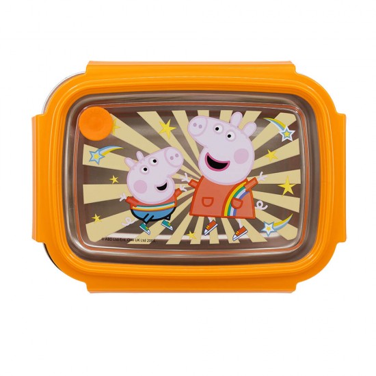Peppa Pig Stainless Steel Large Rectangular Sandwich Box 1020 ml Kindness Counts