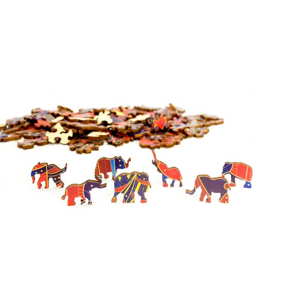 Rainbow Wooden Puzzle - Elephant