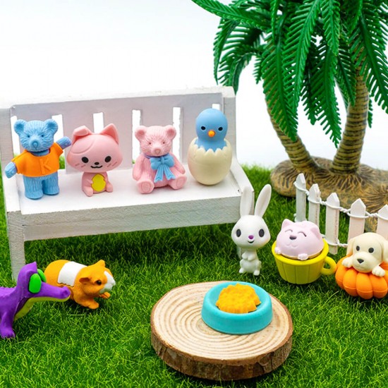 Fancy Eraser Set: Animals