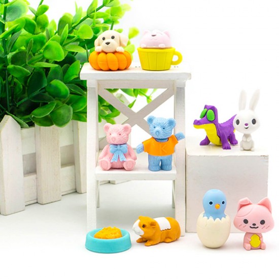 Fancy Eraser Set: Animals