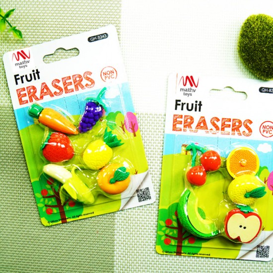 Fancy Eraser Set: Fruits