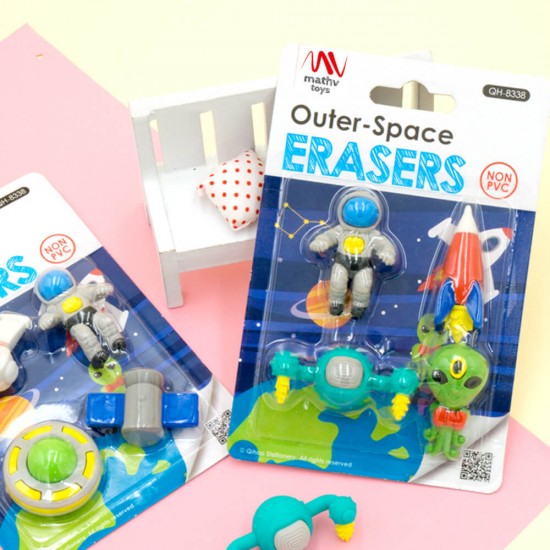 Fancy Eraser Set: Outer Space Explorer