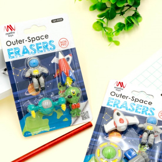 Fancy Eraser Set: Outer Space Explorer