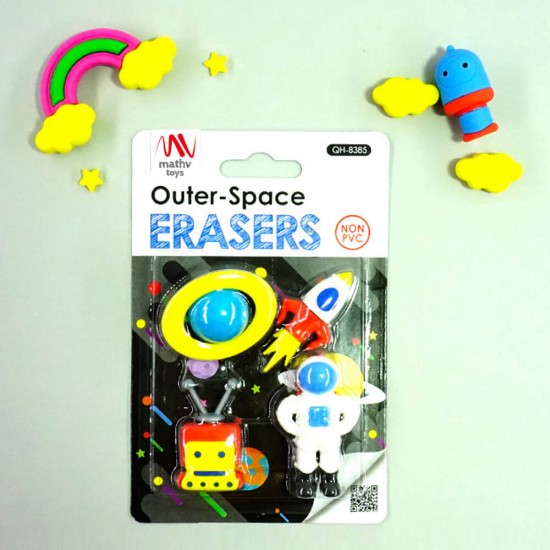 Fancy Eraser Set: Outer Space Traveller