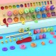 4 in 1 Wooden Rainbow Stacking Fishing Number Puzzle
