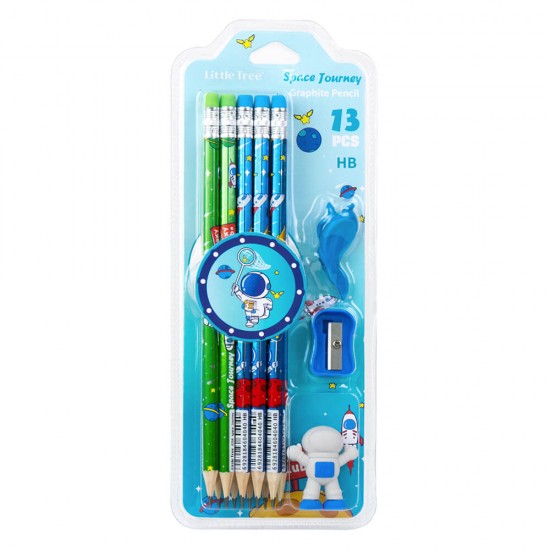 Space Journey Pencil with Erasers Set of 10 HB