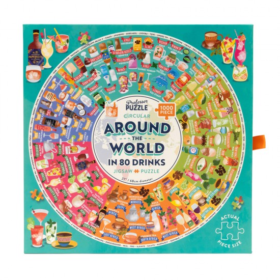 Around the World in 80 Drinks Circular Jigsaw (1000 pcs)