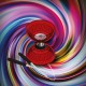 Set Acrobat Bearing Diabolo Crystal Red + aluminum hand sticks
