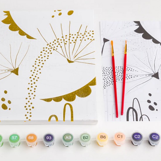 Paint by Numbers Canvas 25 x 25 Foil Reflections: Broken Lillies