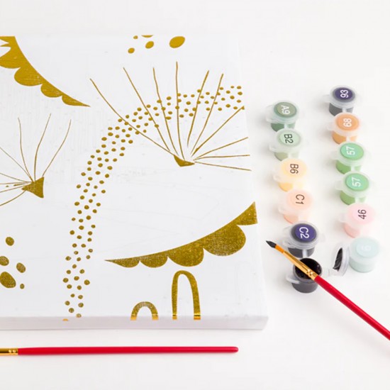 Paint by Numbers Canvas 25 x 25 Foil Reflections: Broken Lillies