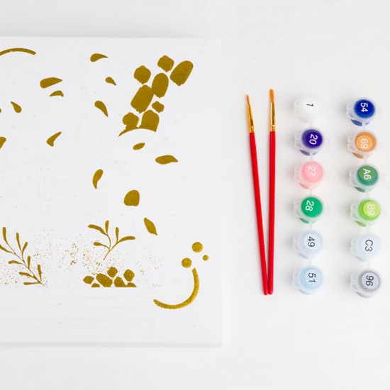 Paint by Numbers Canvas 25 x 25 Foil Reflections: Morning Monstera