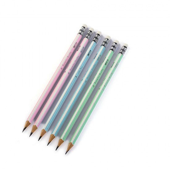 12 Triangular HB Pencil Set with Sharpener