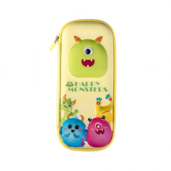 Happy Monsters 3D Embossed Hard Shell Pencil Case