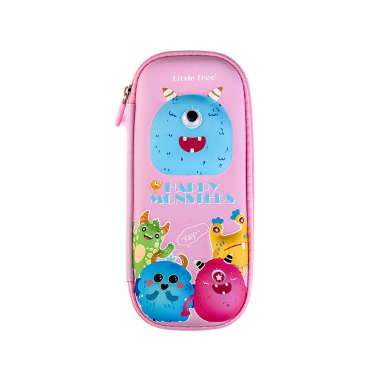 Happy Monsters 3D Embossed Hard Shell Pencil Case