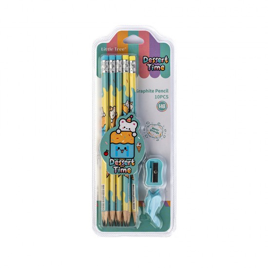 Desert Time Set of 10 Pencil HB with Eraser & Sharpener