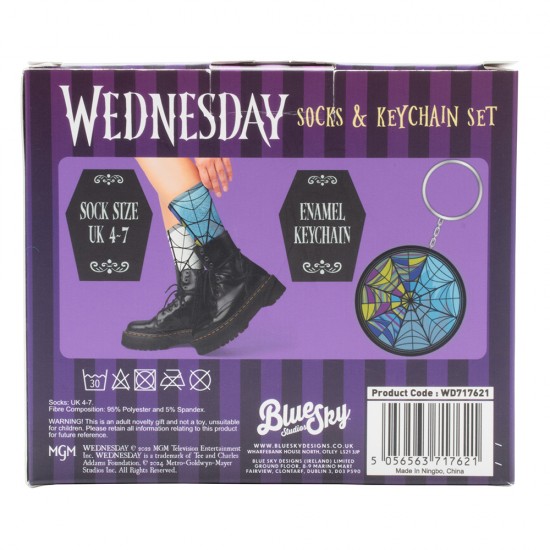 Wednesday Sock & Keychain Set