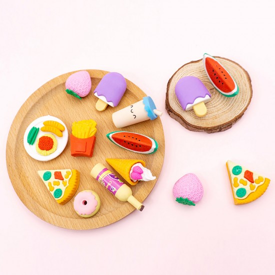 Fancy Eraser Set: Happy Food