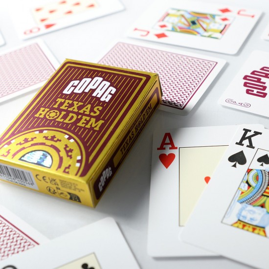 COPAG Texas Hold'em GOLD - Jumbo Face - 2 index - Red      