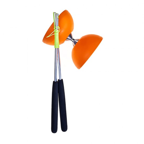 Boxed Acrobat Set 105 Rubber Diabolo Orange + alum. hand sticks