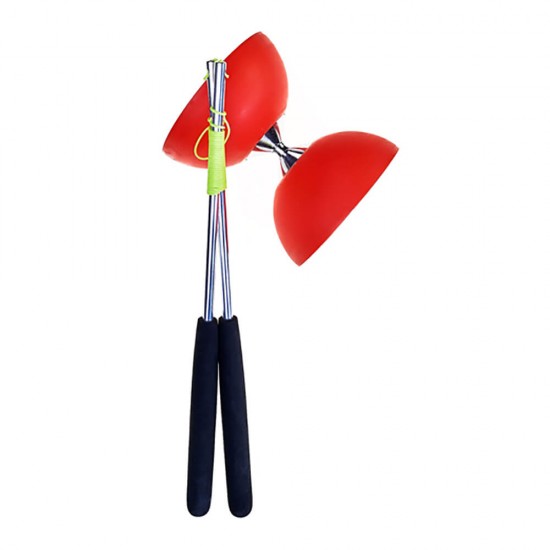 Boxed Acrobat Set 105 Rubber Diabolo Red + alum. hand sticks