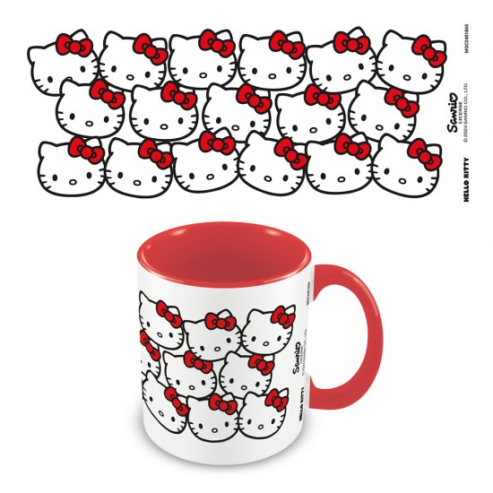Hello Kitty (Many Kittys) Red Coloured Inner Pod Mug