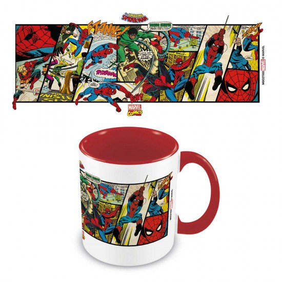 Marvel Comics (Spider-Man Panels) Red Coloured Inner Mug