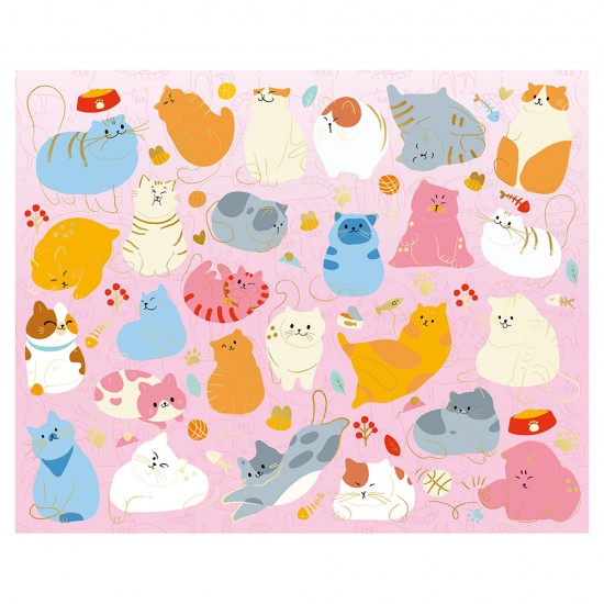 Elevate 1000 Piece Gold Foil Jigsaw Tubes: Cats